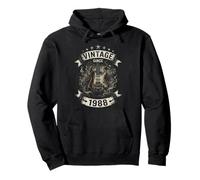 38 Cumpleaños Vintage Desde 1988 Guitarra 38 Años Sudadera con Capucha