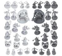 38 miniaturas de fantasía de Mesa RPG Figuras para Mazmorras y Dragones, Juegos de rol Pathfinder. Miniaturas a Escala de 28 mm, 10 diseños únicos, a Granel, sin Pintar, Ideal para D&D/DND