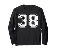 38 Número Treinta y Ocho Deportes de Equipo Grunge Varsity Matching Manga Larga
