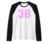 38 Número Treinta y Ocho Deportes Varsity College Girl Matching Camiseta Manga Raglan