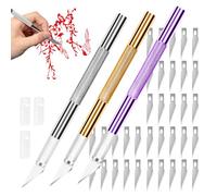 38 Piezas Cuter Manualidades Precision Set, 3 Cutter Modelismo Profesional con 35 Cuchillas de Repuesto, Cuchillo Artesanal para Cortar y Tallar
