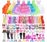 38 piezas de ropa de muñeca para muñecas Barbie, 5 vestidos con tirantes+5 conjuntos de bikini + 5 ropa + 3 vestidos formales al azar para niñas, regalos de cumpleaños para muñecas de 11.5 pulgadas