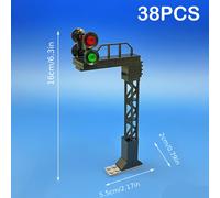 38 piezas de Tráfico MOC Bloques de Construcción Pista de de Tren Luz de de Juguetes para Niños Serie Carretera de Tráfico Regalos de Navidad Regalos de Regalos de Halloween