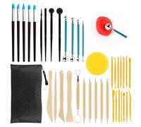 38 Piezas Herramientas para Modelar Arcilla, Herramientas Arcilla, Herramientas de Escultura, Herramientas Ceramica para La Escultura, con Bolsa Almacenamiento, para Arcilla, Cerámica, Obras Arte
