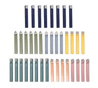 38 Piezas Juego de Herramientas de Torneado con Punta de Carburo, Juego de Herramientas para Torno con Tipos C AL AR E BR BL D, Puntas de Carburo C - 6 en Vástago de Acero para Tor (1/4 pulg.)