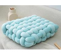 38 x 40 cm Cojín de nudo decorativo anudado (verde) | Nudo Funda de Almohada Cuadrada para Sofá Y Sofá Suave Cojín de Acento para Hogar, Oficina, Salón, Dormitorio, Cama