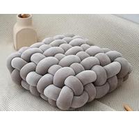 38 x 40 cm Nudo Cojín decorativo anudado (gris) | Nudo Funda de Almohada Cuadrada para Sofá Y Sofá Suave Cojín de Acento para Hogar, Oficina, Salón, Dormitorio, Cama