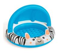 Bestway Piscina hinchable infantil Safari Cebra con toldo solar 97x66 cm Azul