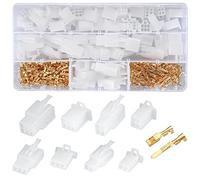 380 Piezas Kit de Conector Automotriz, 2.8mm 2/3/4/6 Pin Kit de Conectores de Cable Eléctricos, Bloque de Terminales Automotriz para Motocicleta, Coche, Camión, Scooter