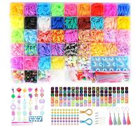 3800+ gomas para hacer pulseras, 54 cuadrados de pulseras gomas elasticas colores para niños, incluidos telares, dijes, cuentas y otros accesorios de gomas pulseras, juguetes y regalos para niños