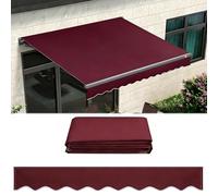 380g/m² Tela de Repuesto para Toldos Terraza de Jardín, Lona Recambio Toldo Solar Comercial, 300x250cm, 350x300cm, 400x300cm, Cubierta del Toldo para Mercado, Cafetería, Balcón