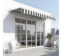 380g/㎡ Tela de Toldo Terraza de Jardín Exterior, Lona Toldo de Repuesto con Cenefa, 200/250/300/350/400/500cm, Tela Recambio Toldos Retráctil Commerciale para Hostelería, Balcón, Mercado