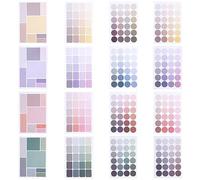 384 Piezas Pegatina Redonda,64 Piezas Pegatinas Cuadradas y 160 Piezas Adhesivas Índices,4 Colores Pestañas Adhesivas,Multifunción Pegatinas de Planificador Set,para Calendario y Agenda
