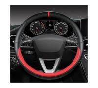 38cm para Seat para Tarraco para Arona para Ateca para Ibiza para Toledo para MII para Leon para Arosa para Exeo Funda Volante Cuero Microfibra Antideslizante Funda Volante Coche(Red O Shape)