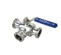 38mm 51mm 1.5" 2" SMS Connection End SUS 304 Stainless Steel Sanitary T L Port Tee 3 Ways Ball Valve Home Brew Beer(T-Port,38mm)