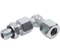 38S y M48x2 Racor de corte en forma de codo de acero galvanizado con rosca macho 315 bar Ajustable ISO 8434-1
