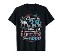 38th Birthday Women Cheers to 38 Years Fabulous Since 1988 Camiseta