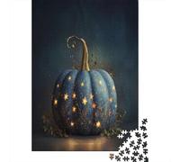 38x26cm/1000pcs Adulto Ilustración de Calabaza Rompecabezas Mujeres Hombres Tablero De Madera Enclavamiento De Precisión Estrellas Doradas Brillantes
