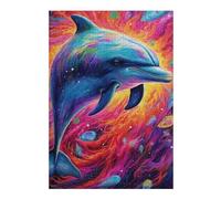 38x26cm/1000pcs Rompecabezas Colorful Dolphin Dreamscape Rompecabezas para Adultos Juegos Relajantes Corte De Precisión Cumpleaños Y Navidad 38x26cm/1000pcs