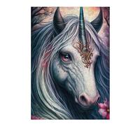 38x26cm/1000pcs Rompecabezas Enchanted Unicorn Portrait -4 Rompecabezas para Adultos Juego Práctico Carrera De Velocidad De Manos Cumpleaños Y Navidad 38x26cm/1000pcs