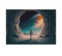 38x26cm/1000pcs Rompecabezas para Adolescentes Astronaut Exploring Alien Landscape Rompecabezas para Adultos Juego De Ingenio Pero Divertido Y Humorístico para Cumpleaños, Navidad 38x26cm/1000pcs