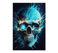 38x26cm/1000pcs Rompecabezas para Adolescentes Electric Skull Artwork Rompecabezas para Adultos Juguetes Antiestrés Decoración De Pared Cumpleaños 38x26cm/1000pcs