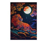 38x26cm/1000pcs Rompecabezas para Adolescentes Enchanted Lion Moonlit Forest Rompecabezas para Adultos Juguetes De Bricolaje Regalos para Mujeres 38x26cm/1000pcs