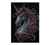 38x26cm/1000pcs Rompecabezas para Adolescentes Gothic Unicorn with Tentacles Rompecabezas para Adultos Juegos De Relajación Corte De Precisión Actividades Divertidas En Casa 38x26cm/1000pcs