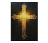 38x26cm/1000pcs Rompecabezas para Adolescentes Ornate Golden Cross Rompecabezas Juguetes Antiestrés Decoración Cumpleaños, Navidad 38x26cm/1000pcs