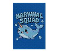 38x26cm/1000pcs Rompecabezas para Adolescentes Rompecabezas Cute Narwhal Squad Cartoon Illustration Rompecabezas para Adultos Juegos Relajantes Que Mejoran La Memoria Cumpleaños