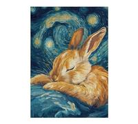 38x26cm/1000pcs Rompecabezas para Adolescentes Sleeping Bunny Starry Night Rompecabezas para Adultos Juguetes Antiestrés Decoración Actividades Divertidas En Casa 38x26cm/1000pcs