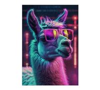 38x26cm/1000pcs Rompecabezas para Adultos Funny Retro Party Llama Rompecabezas para Adultos Juegos De Relajación Corte De Precisión Interacción Entre Padres E Hijos 38x26cm/1000pcs