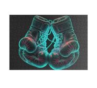 38x26cm/1000pcs Rompecabezas para Adultos Neon Boxing Gloves Artwork Rompecabezas para Adultos Juego Familiar Patrón De Ensamblaje Cumpleaños Y Navidad 38x26cm/1000pcs