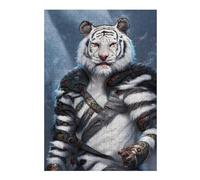 38x26cm/1000pcs Rompecabezas para Adultos Rompecabezas Armored White Tiger Guardian Rompecabezas para Adultos Juguetes Antiestrés Decoración De Pared Juego Desafiante Regalos 38x26cm/1000pcs