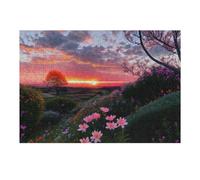 38x26cm/1000pcs Rompecabezas para Adultos Sunset Garden Serenity Rompecabezas para Adolescentes Juegos Relajantes Alivia El Estrés Difícil Y Desafiante 38x26cm/1000pcs