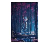 38x26cm/1000pcs Rompecabezas para Adultos Y Adolescentes Enchanted Forest with Glowing Deer Rompecabezas para Adultos Juego Familiar Regalo De Cumpleaños Difícil Y Desafiante 38x26cm/1000pcs