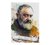 38x26cm/1000pcs Rompecabezas para Adultos Y Adolescentes Saint Padre PIO Rompecabezas para Adultos, Juegos Familiares, Alivio del Estrés, 38x26cm/1000pcs