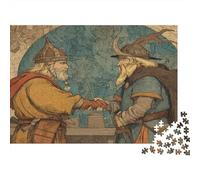 38x26cm/1000pcsIlustración de Estilo del Siglo XVIII: época vikinga Rompecabezas De Bricolaje para Adultos Y Multitud De 14 Años En Adelante