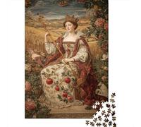 38x26cm/1000pcsLa Reina sentada majestuosamente en su Trono, con su cetro Rompecabezas De Bricolaje para Adultos Y Multitud De 14 Años En Adelante