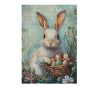 38x26cm/1000pcsS Rompecabezas De Piezas para Adolescentes Easter Bunny with Basket of Eggs Rompecabezas Juegos Relajantes Desafío Difícil Regalo De Cumpleaños, Regalos, 38x26cm/1000pcsS