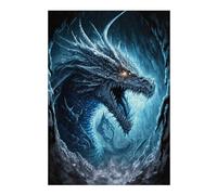 38x26cm/1000pcsS Rompecabezas para Adolescentes Blue Ice Dragon Fantasy Artwork Rompecabezas para Adultos Juego De Ingenio Análisis Y Lógica Regalos De Cumpleaños Y Únicos 38x26cm/1000pcsS