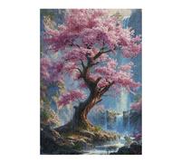 38x26cm/1000pcsS Rompecabezas para Adolescentes Cherry Blossom Waterfall Landscape-2 Rompecabezas para Adultos Juegos Familiares Corte De Precisión Reducción del Estrés Regalos 38x26cm/1000pcsS