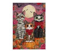 38x26cm/1000pcsS Rompecabezas para Adolescentes Halloween Cats with Pumpkins Rompecabezas para Adultos Juego De Ingenio Análisis Y Lógica Regalos De Cumpleaños Y Únicos 38x26cm/1000pcsS