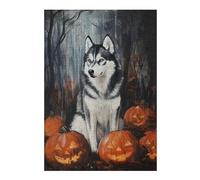 38x26cm/1000pcsS Rompecabezas para Adolescentes Halloween Wolf Painting Artwork Rompecabezas para Adultos Juegos Familiares Corte De Precisión Reducción del Estrés Regalos 38x26cm/1000pcsS