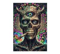 38x26cm/1000pcsS Rompecabezas para Adolescentes Psychedelic Devil Art Print Rompecabezas para Adultos Juego De Ingenio Análisis Y Lógica Regalos De Cumpleaños Y Únicos 38x26cm/1000pcsS