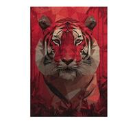 38x26cm/1000pcsS Rompecabezas para Adolescentes Tiger Red Polygon Art Rompecabezas para Adultos Juego Práctico Corte De Precisión para Cumpleaños, Navidad 38x26cm/1000pcsS