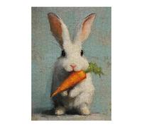 38x26cm/1000pcsS Rompecabezas para Adolescentes White Rabbit with Carrot Painting Rompecabezas para Adolescentes Juegos Relajantes Análisis Y Lógica Regalos para Amigos Y Familiares 38x26cm/1000pcsS