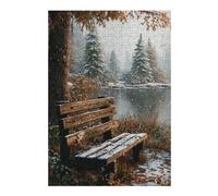 38x26cm/1000pcsS Rompecabezas para Adolescentes Winter Serenity Bench Scene Rompecabezas para Adultos Juego De Ingenio Análisis Y Lógica Regalos De Cumpleaños Y Únicos 38x26cm/1000pcsS