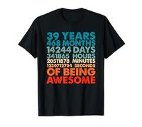 39 Años 468 Meses De Ser Impresionante Cumpleaños 39 Hombres Camiseta