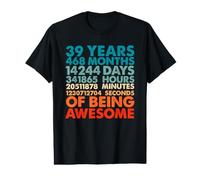 39 Años 468 Meses De Ser Impresionante Cumpleaños 39 Hombres Camiseta gráfica económica